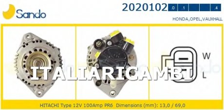 Alternatore Opel Astra G Combo Corsa C Meriva 1,7 Cdti