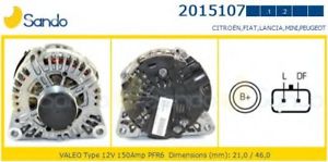 Alternatore Berlingo C2 C3  C4 C5 Jumpy Ducato Scudo MOT.1,4 1,6 2,0 HDI