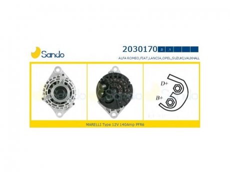 Alternatore Alfa 147/156/159 Grande Punto 1,9 JTD Opel Astra H 1,9 Cdti